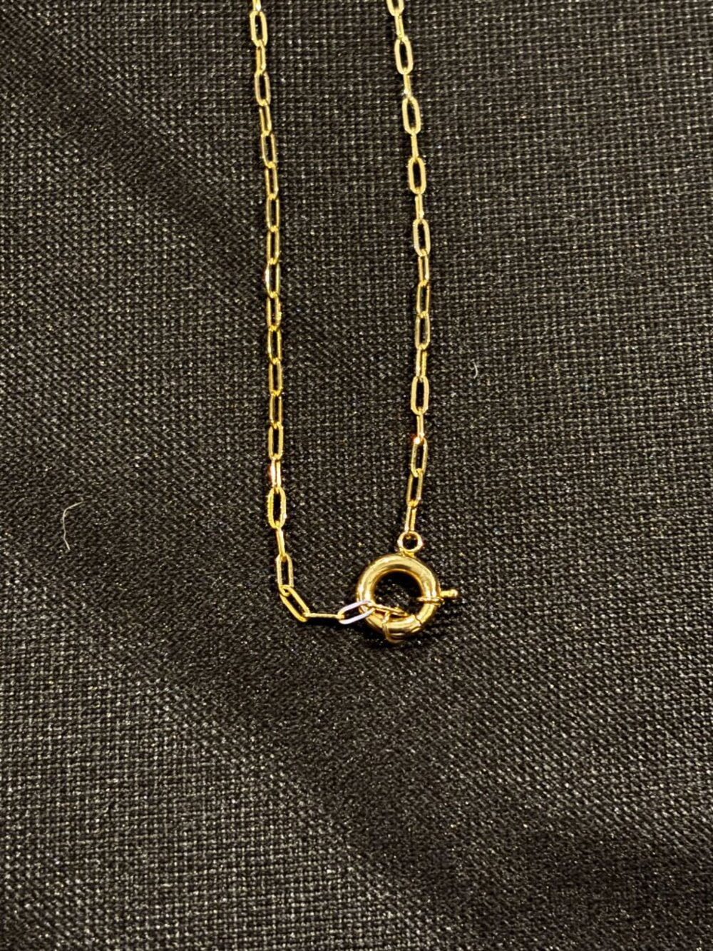 14K Solid Yellow Gold Paperclip Chain Necklace with Bolt Spring Ring Clasp 16.5" - Picture 6 of 12